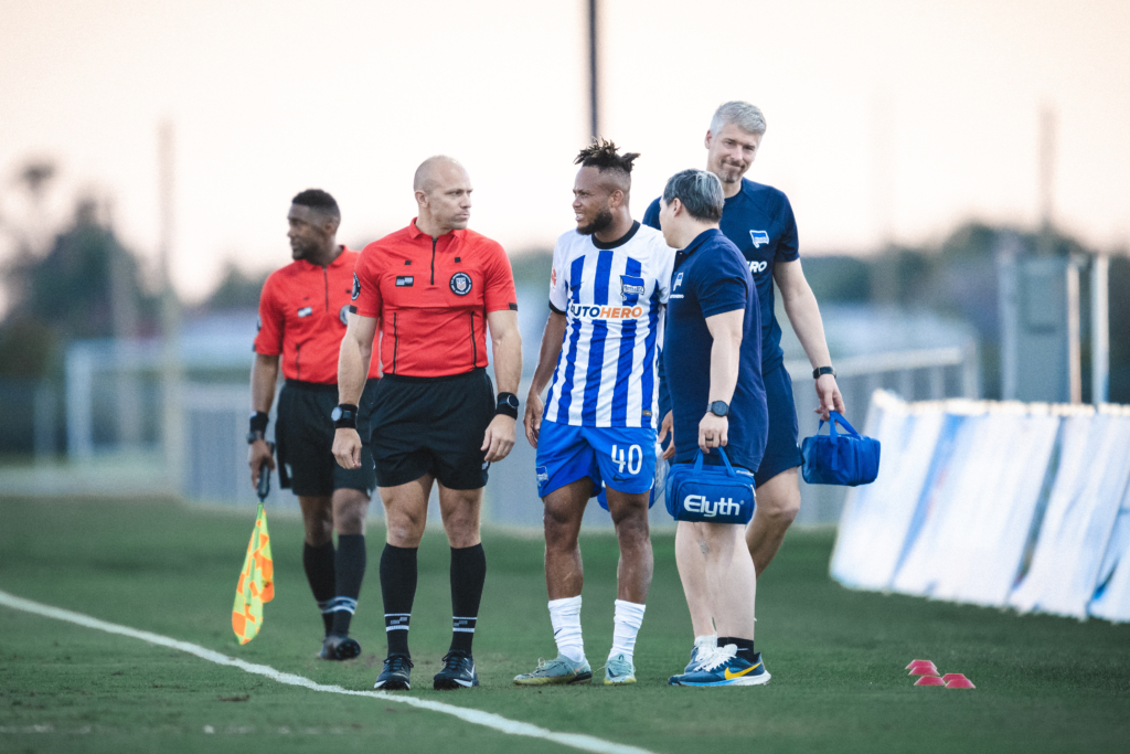 Chidera Ejuke had to be substituted during the game.