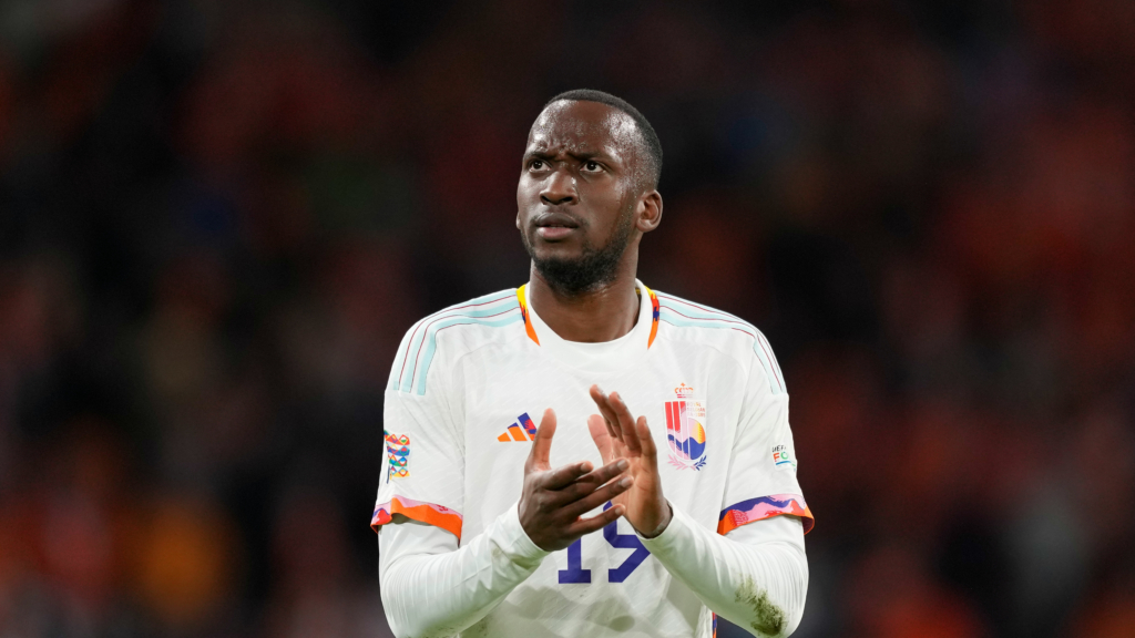 Dodi Lukébakio in a Belgium shirt.