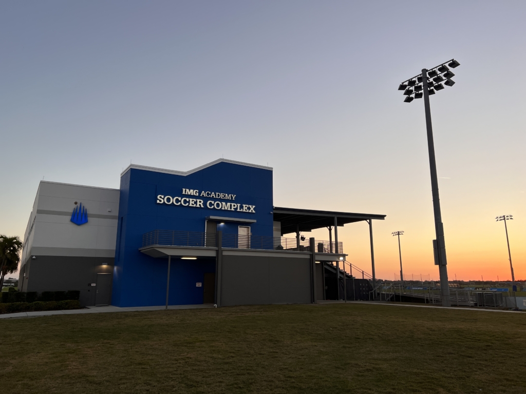 The IMG Academy at sunset.