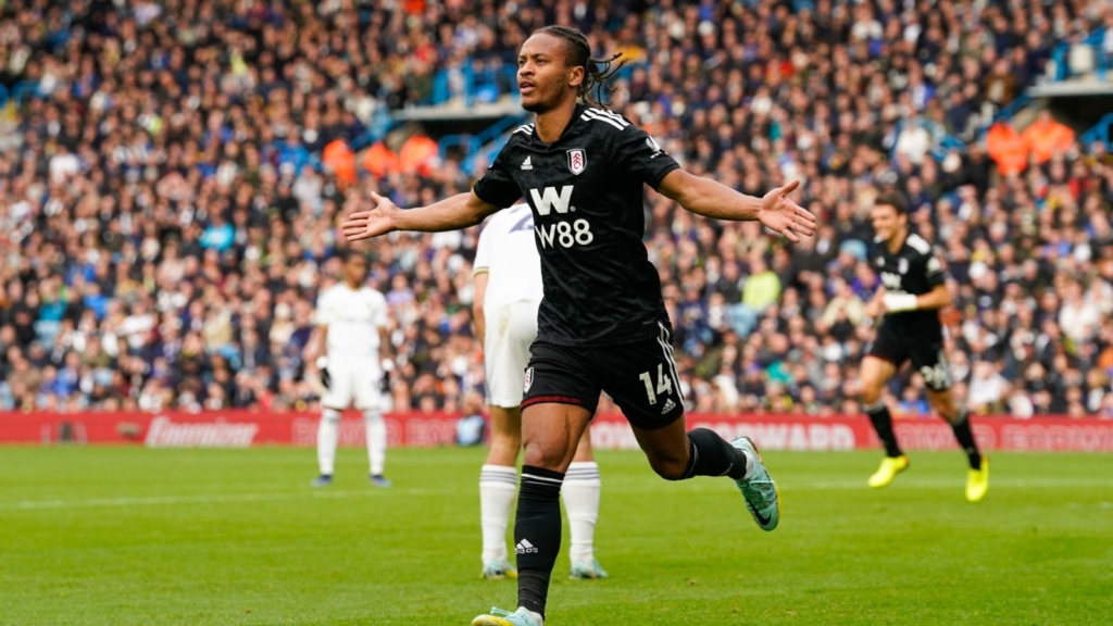 Bobby Reid celebrates scoring a goal against Leeds