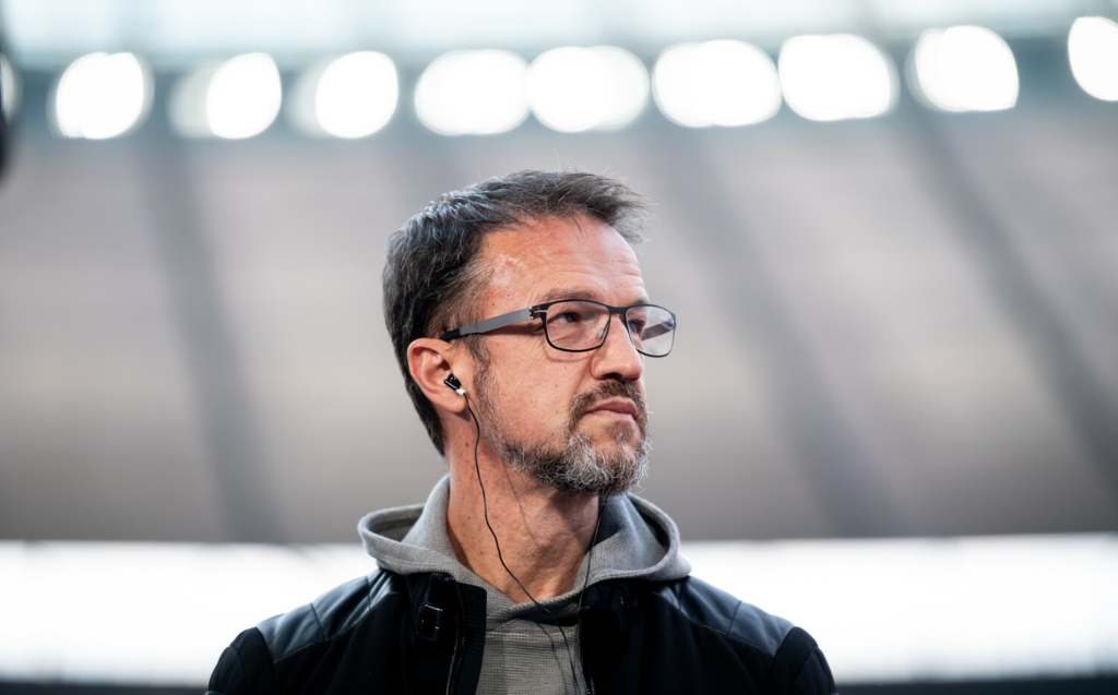 Fredi Bobic in an interview at the Olympiastadion