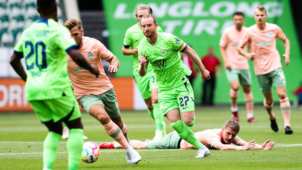 Der VfL-Wolfsburg-Spieler Maximilian Arnold im letzten Heimspiel gegen Werder Bremen.