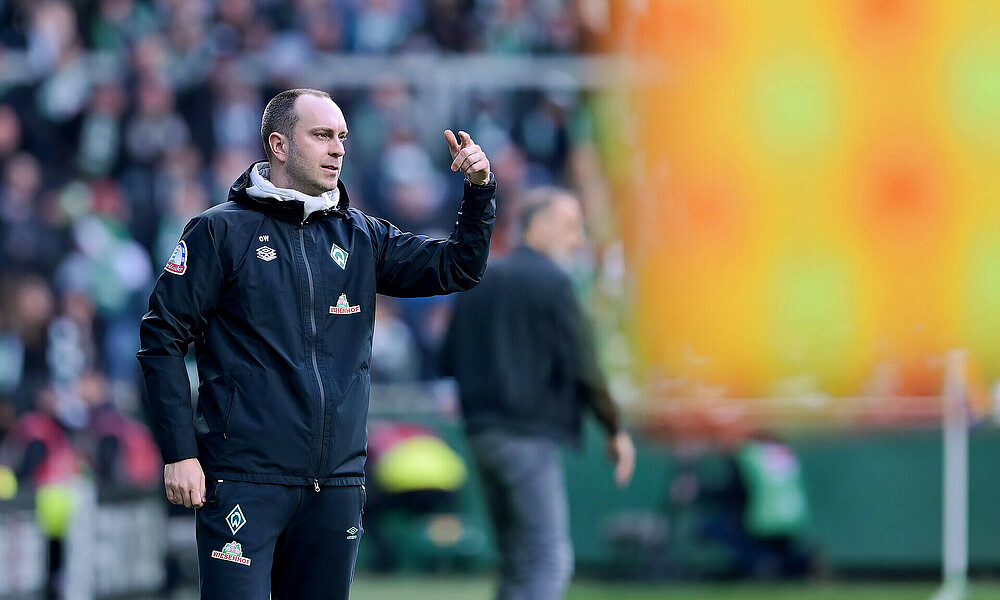 Ole Werner on the touchline.