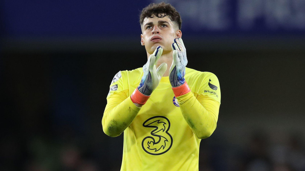 Kepa Arrizabalaga of Chelsea applauds the fans