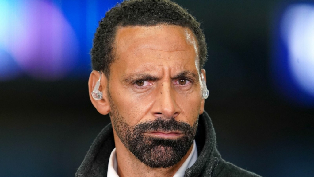 Man Utd legend Rio Ferdinand looks intensely