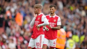 Arsenal duo Emile Smith Rowe and Ben White look dejected