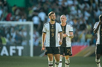 Füllkrug in a Germany shirt.