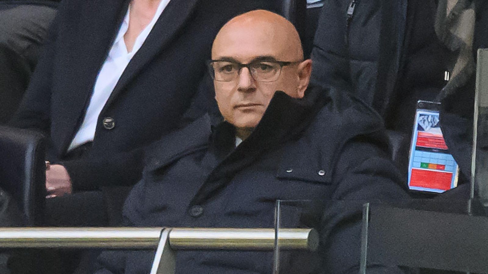 Tottenham chairman Daniel Levy watches his team