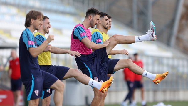 Dion Beljo während des Trainings der kroatischen A-Nationalmannschaft