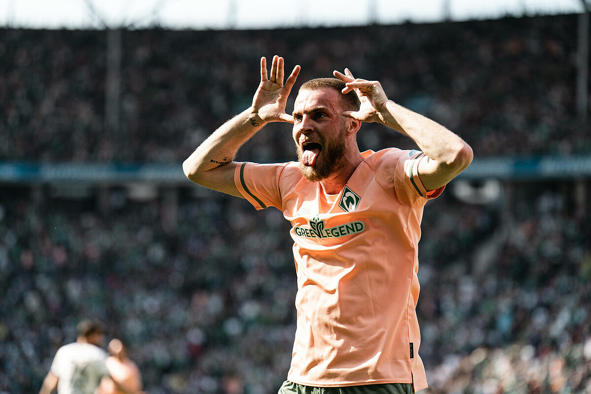 Marvin Ducksch celebrates his hat-trick in Berlin (Photo: W.DE).