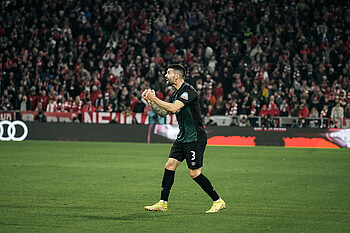 Anthony Jung celebrates his goal against FC Bayern last season.