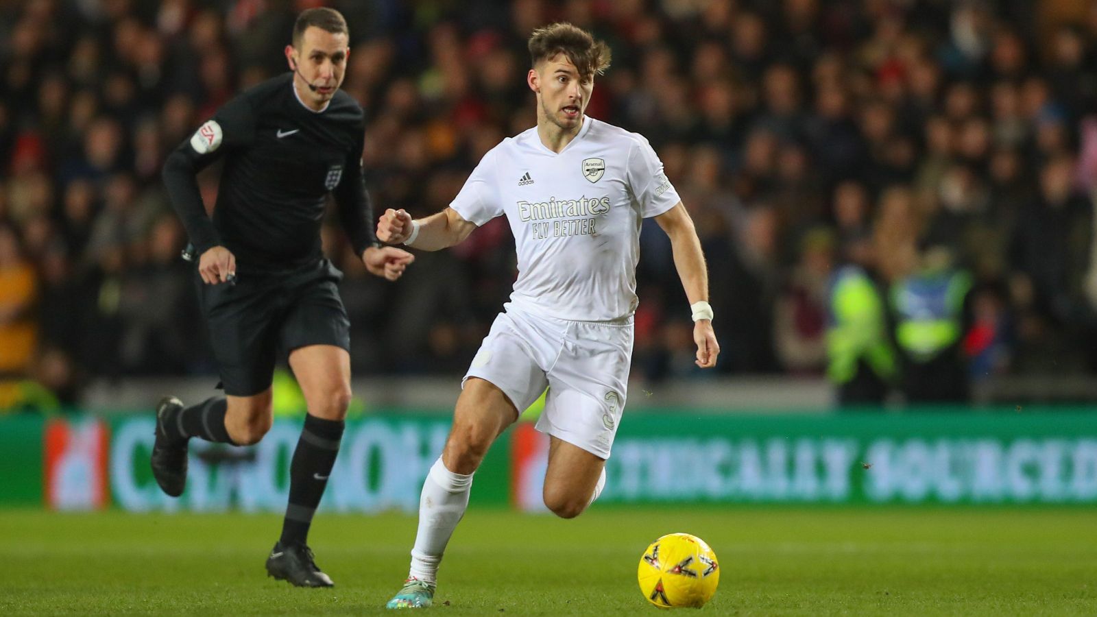 Arsenal left-back Kieran Tierney during an FA Cup match