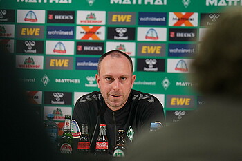 Ole Werner during today's press conference.