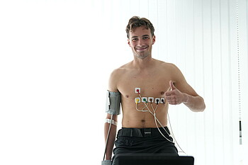 Olivier Deman during his medical check.