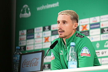 Marco Friedl at the press conference.