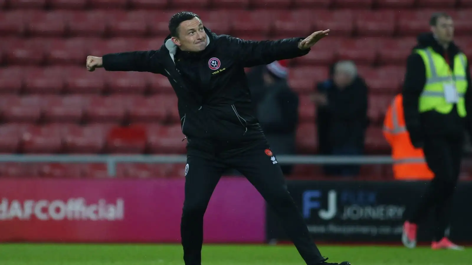 Sheffield United boss Paul Heckingbottom celebrates