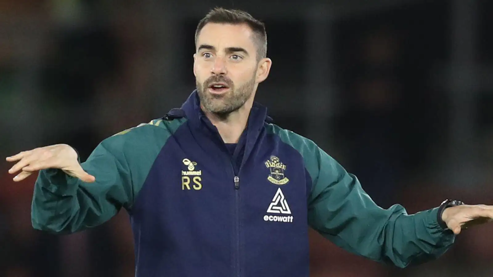 Southampton, England, 9th November 2022. Ruben Selles, first team coach of Southampton watches during the warm up before the Carabao Cup match at St Mary's Stadium, Southampton.