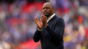 Crystal Palace boss Patrick Vieira claps supporters