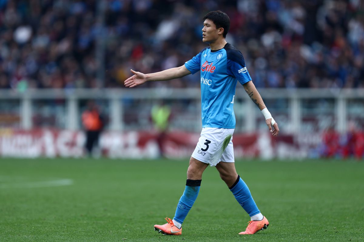 Kim Min-jae of Ssc Napoli gestures during the Serie A...