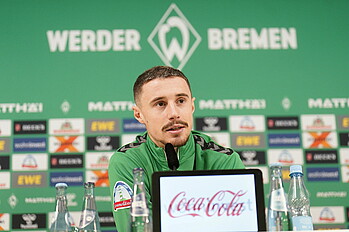 Marco Friedl at the press conference.