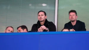 Frank Lampard attends a match at Stamford Bridge
