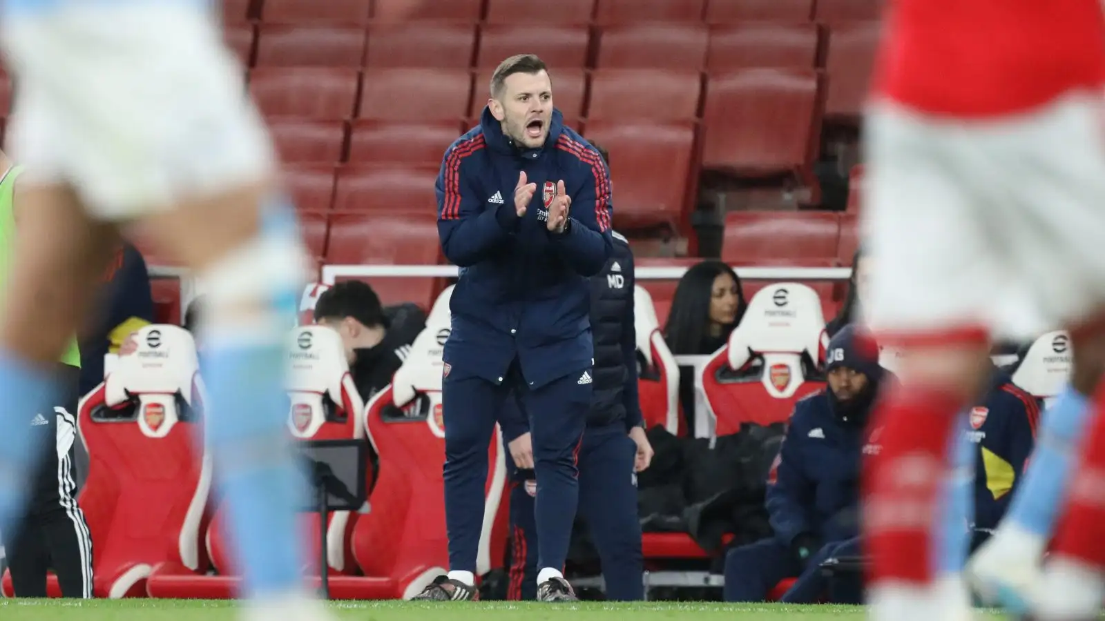 Arsenal U-18s Jack Wilshere coach on the touch line