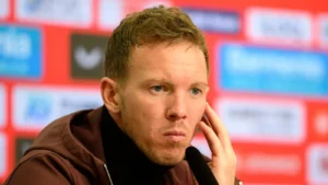 Chelsea target Julian Nagelsmann answers questions in a press conference
