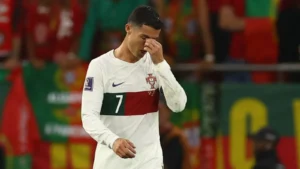 2022 World Cup - Cristiano Ronaldo looks dejected