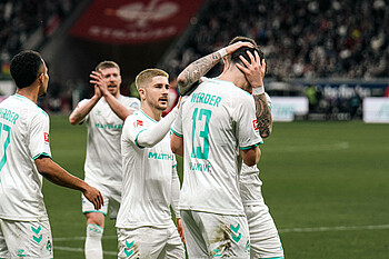 Milos Veljkovic celebrates after scoring against Frankfurt.