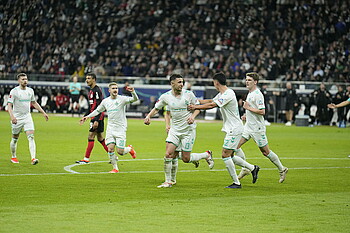 Werder players celebrating the opene.