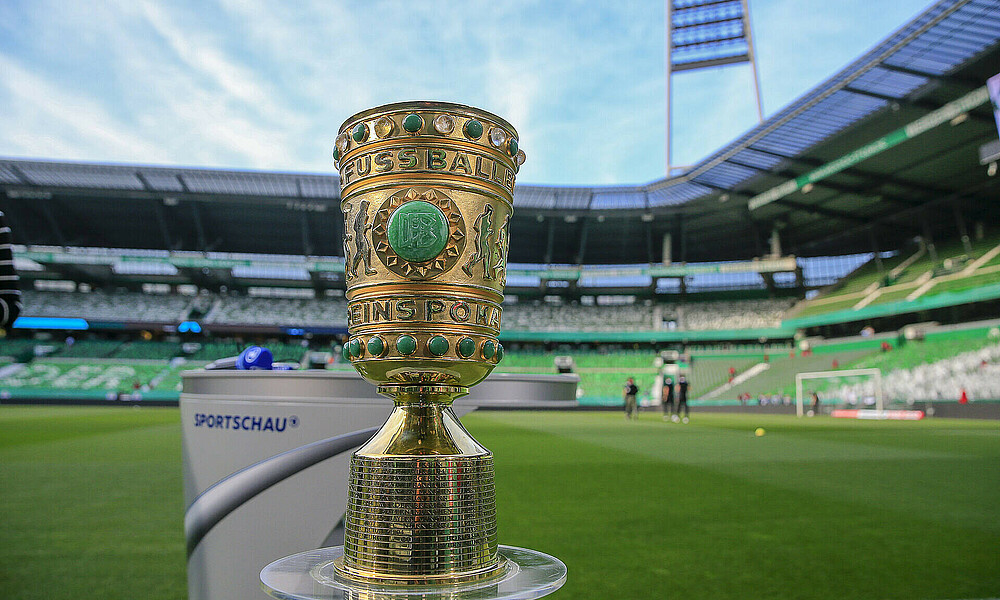 The DFB-Pokal trophy at the wohninvest WESERSTADION.