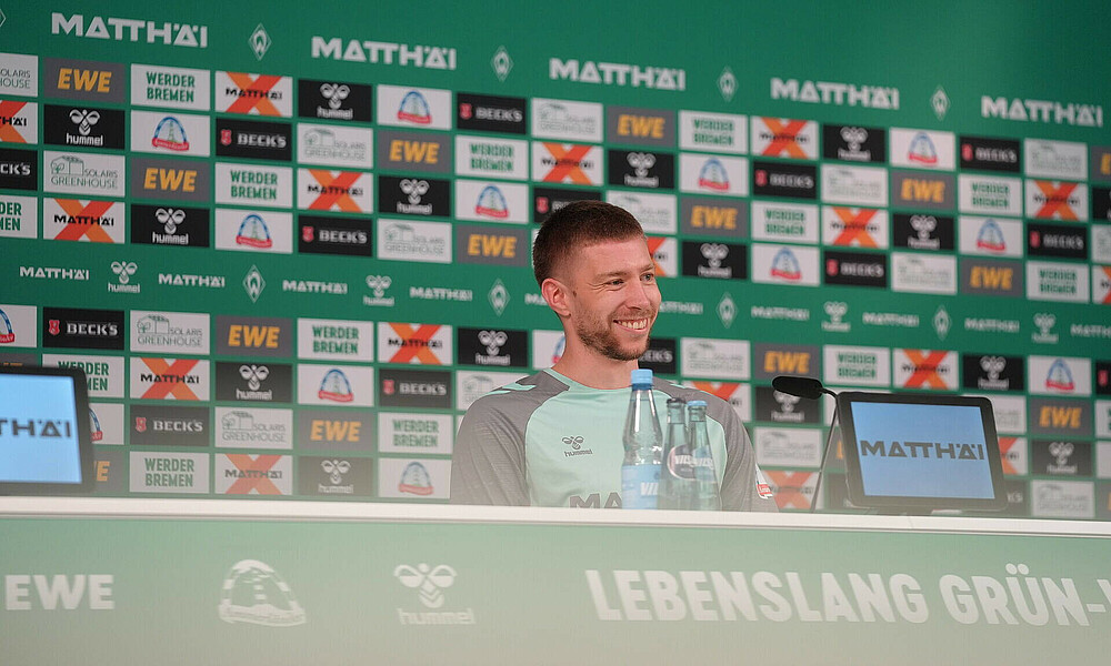 Mitchell Weiser in the mixed zone.