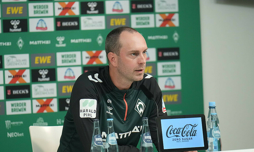 Ole Werner at the pre-match press conference.