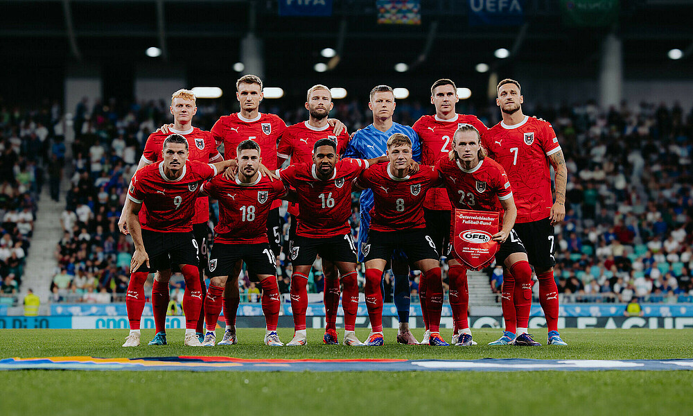 Austria national team photo ahead of their game against Slovenia