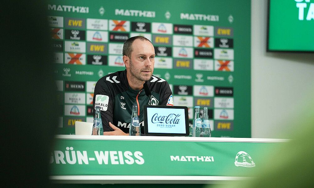 Ole Werner at the pre-match press conference.