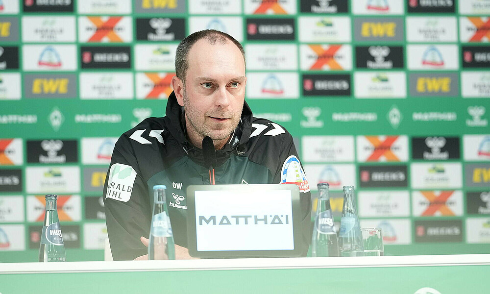 Ole Werner speaking to the media ahead of the home game against Bayer 04 Leverkusen.