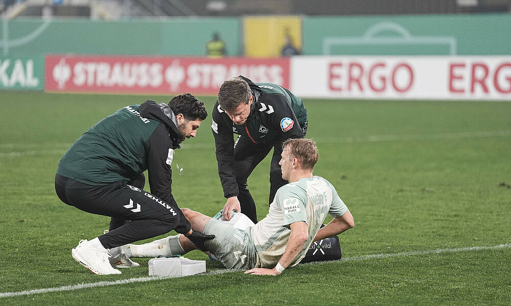 Marco Grüll came off in the 44th minute in the Pokal win at SC Paderborn.